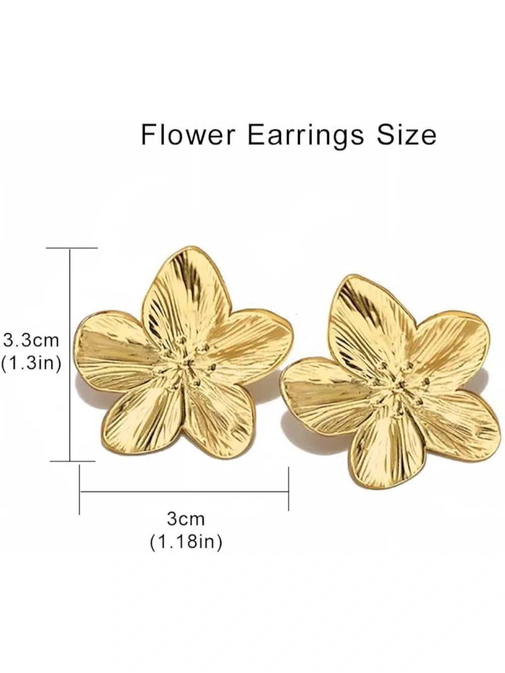 Big Gold Flower Statement Earrings